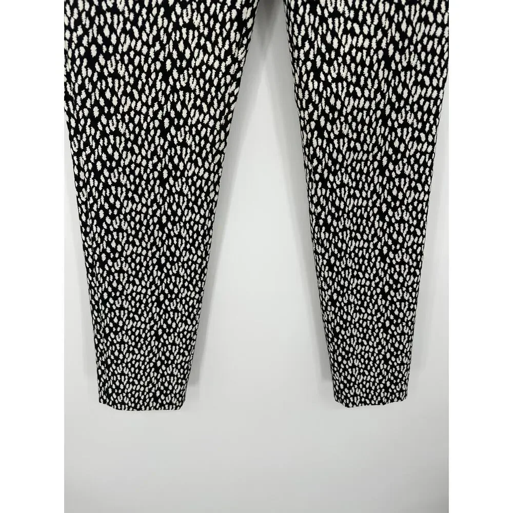 Banana Republic Dress Pants Women 2‎ Black White Polka Dot Trousers Polyester
